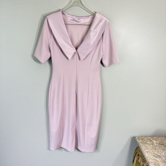 White House Black Market Pink Boatneck Jackie O Dress 60s style Sz 4 Career New - Picture 4 of 7
